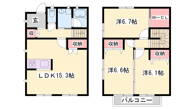 ラシック鷹匠の物件間取画像