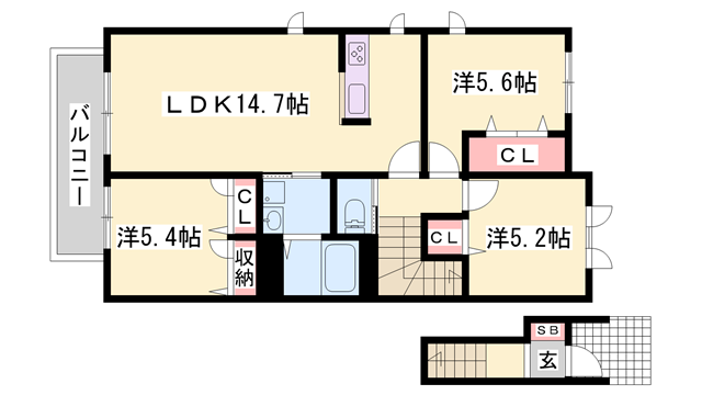 メゾン福渡Aの物件間取画像