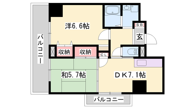クリーンピア南大路時計台の物件間取画像