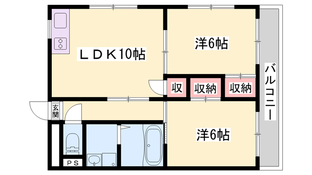 ピュア東姫路の物件間取画像