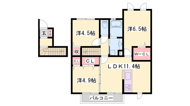 サンライズイン今宿の物件間取画像