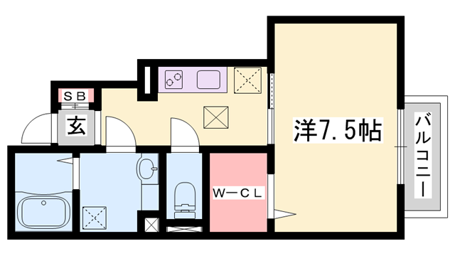 セジュール狭間 A棟の物件間取画像