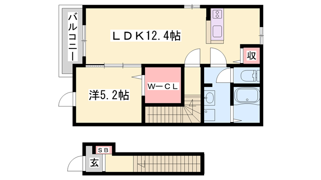 メゾン・カルムBの物件間取画像