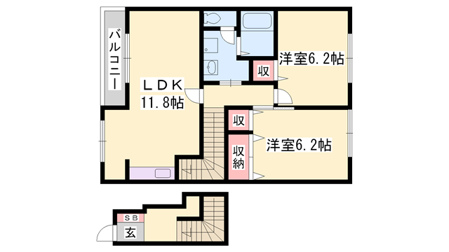 サニーパレスBの物件間取画像