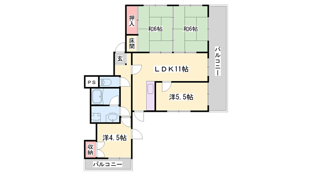 ヤマエハイツの物件間取画像