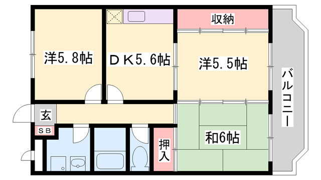 レジデンスK1の物件間取画像