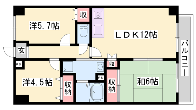 ハピネス北条の物件間取画像