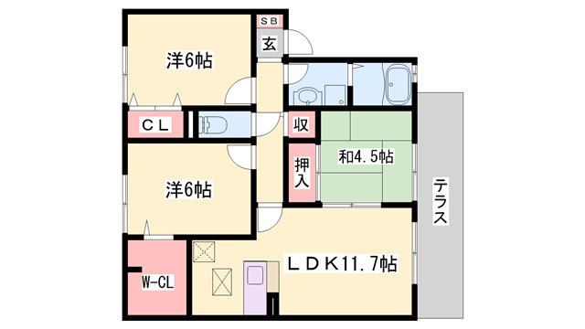 ハッピーロード佐土の物件間取画像
