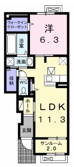 メゾンシャトンⅠの物件間取画像