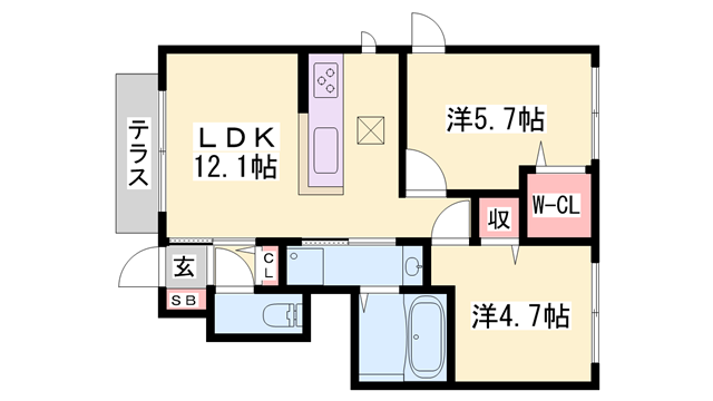 パークフロントMの物件間取画像