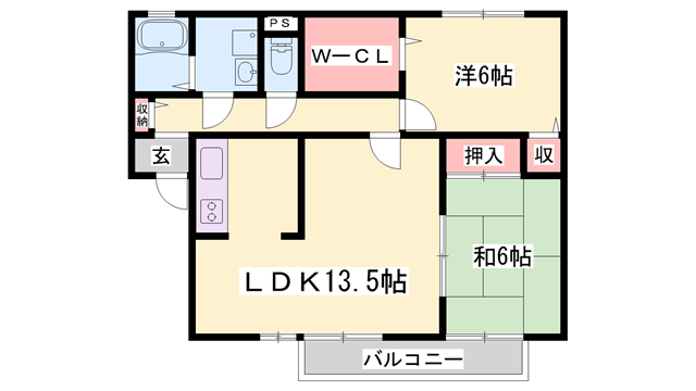 グリーンコート A棟の物件間取画像