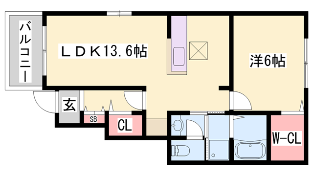 英賀保駅 徒歩23分 1階の物件間取画像
