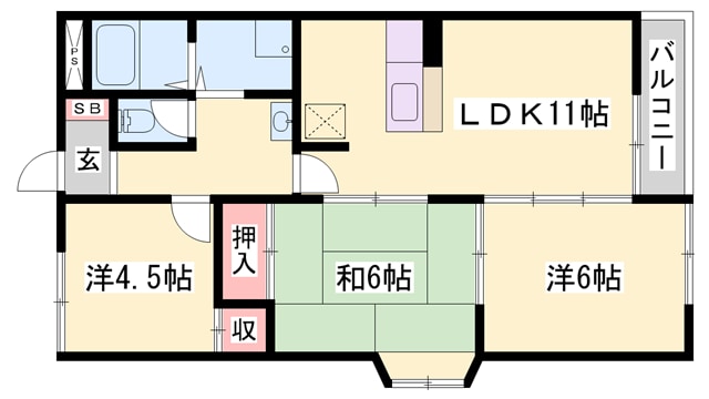 サンブランチコートふるさかの物件間取画像