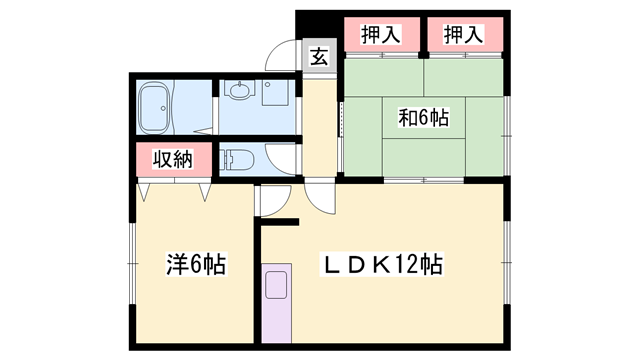 西飾磨駅 徒歩7分 2階の物件間取画像