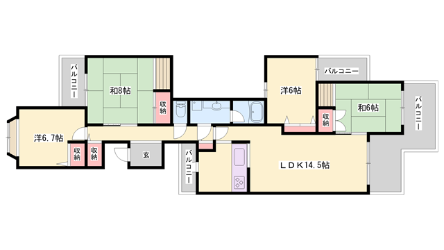 藤和ライブタウン新在家 3番館の物件間取画像