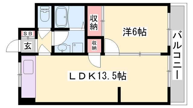ピュア東姫路の物件間取画像