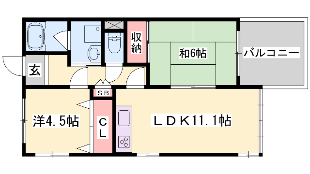 リッチウォーク城の東の物件間取画像