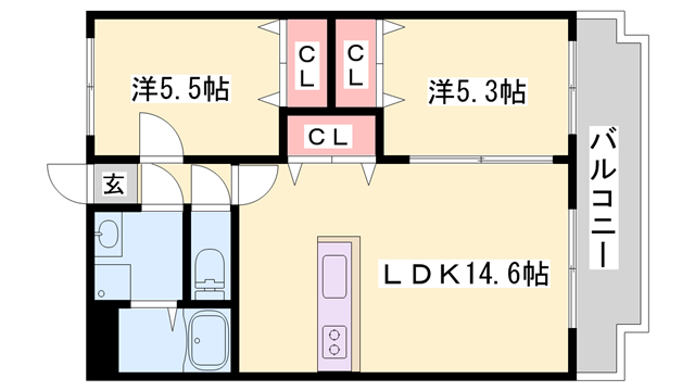エスペランス姫路の物件間取画像