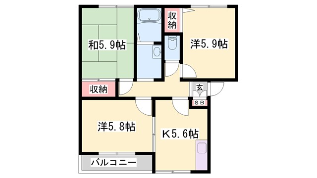 ウォームフロント岡田の物件間取画像