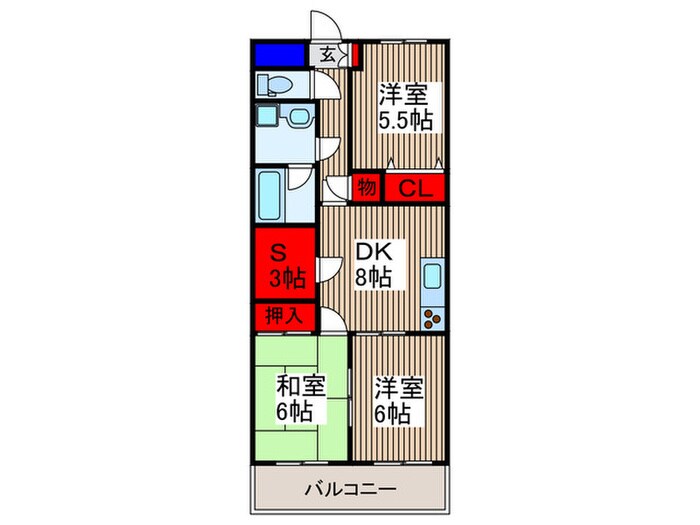 グリーンガーランド所沢1号館の物件間取画像