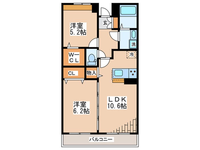 ＰＡＬＡＺＺＯ淵野辺Ⅰの物件間取画像