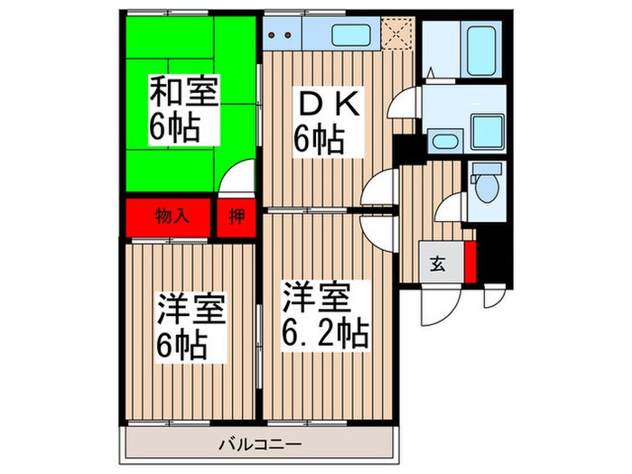 メゾンドネージュ6号館の物件間取画像