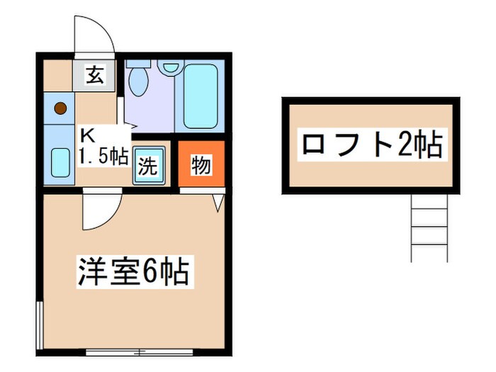 サンベ－ル宿河原の物件間取画像