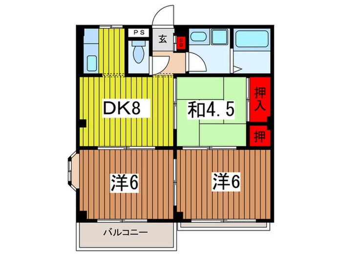 フナトハイツの物件間取画像