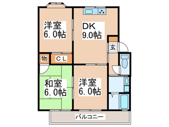 ハイツヨコ丁の物件間取画像