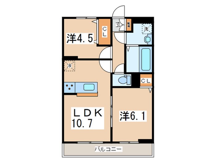 アムールイソベの物件間取画像