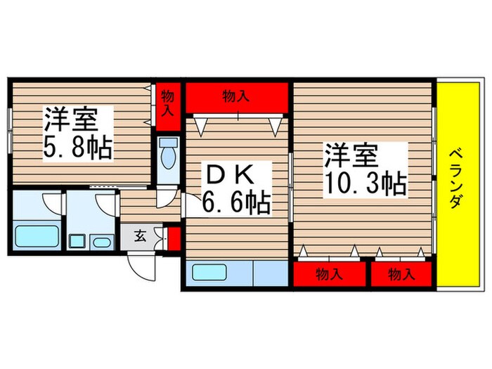 パティオ東菅野３番館の物件間取画像