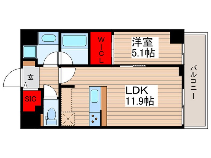 ｼｰｽﾞﾝﾌﾗｯﾂ押上ﾃﾗｽの物件間取画像
