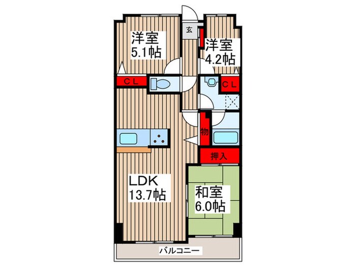 スカイクレスト飯能の物件間取画像