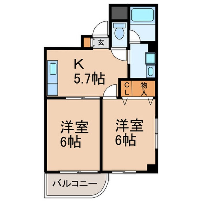 １０７セゾンの物件間取画像