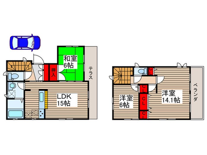 松戸市栗ヶ沢戸建の物件間取画像