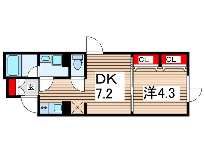 アトリオフラッツ菊川northの物件間取画像