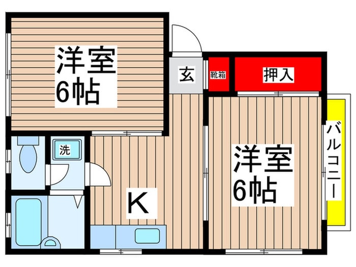 オバタハイツの物件間取画像