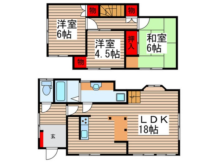 アンティークモダンリノベ戸建の物件間取画像