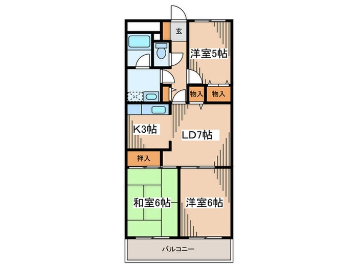 ソ－ラムすみよし台Ⅱの物件間取画像