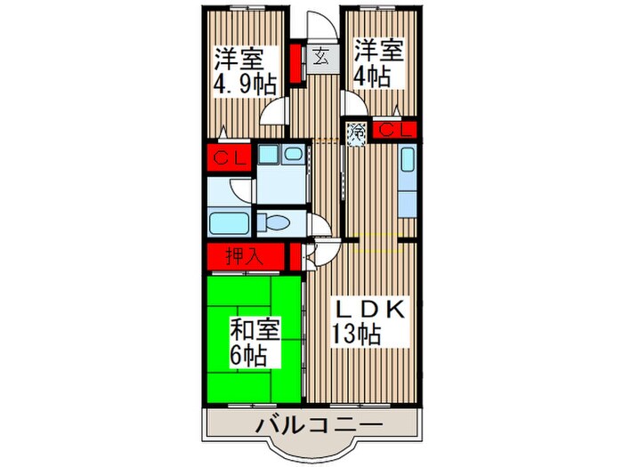ひばり浦和の物件間取画像