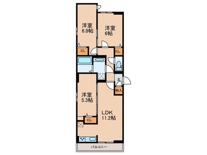 アナシエ赤塚の物件間取画像