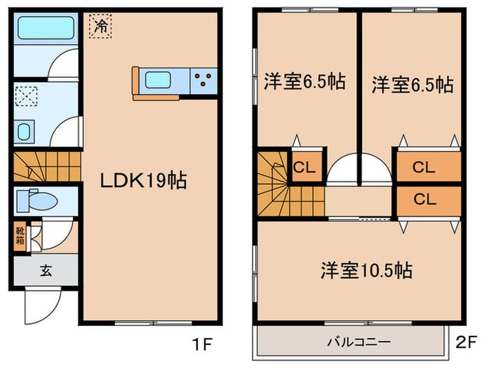 西府町テラスハウスの物件間取画像