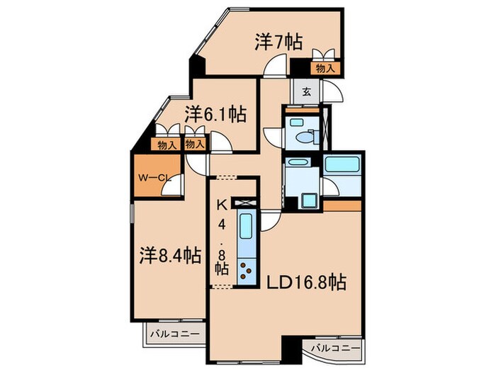 ＲＩＳ柿の木坂の物件間取画像