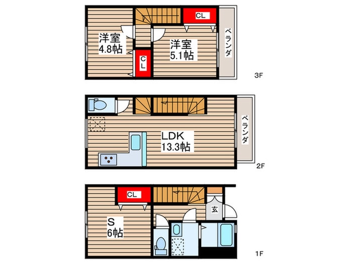 KoleｔTerrace原木中山の物件間取画像