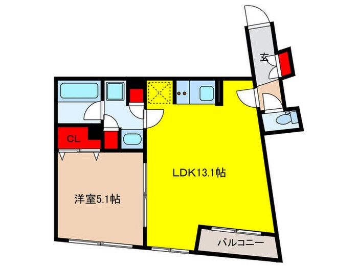 ﾌﾗｯﾌｨｰ日本橋浜町の物件間取画像