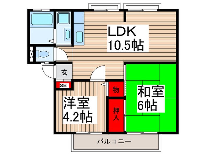 ウインディアＮ　Ｂ棟の物件間取画像