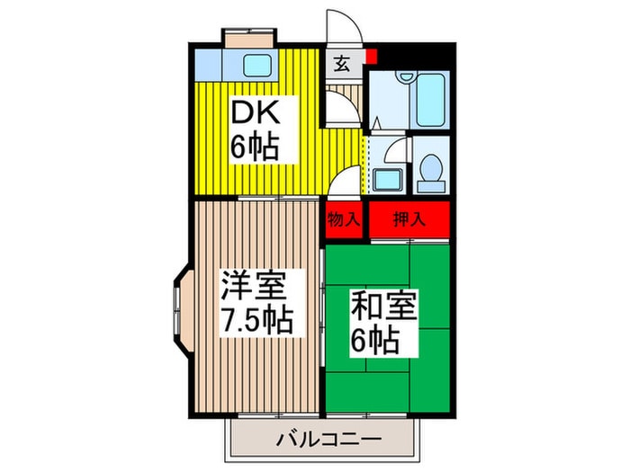 ヒマワリハイツの物件間取画像