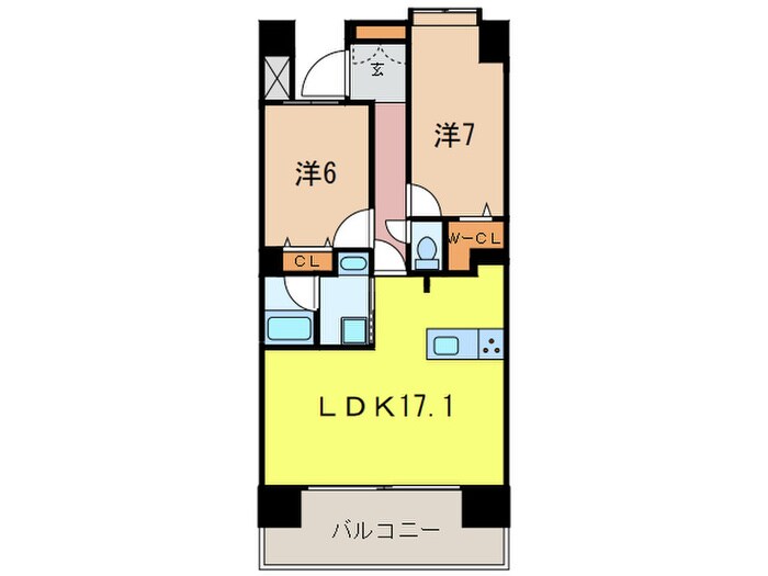 ロイヤルパークス新田の物件間取画像