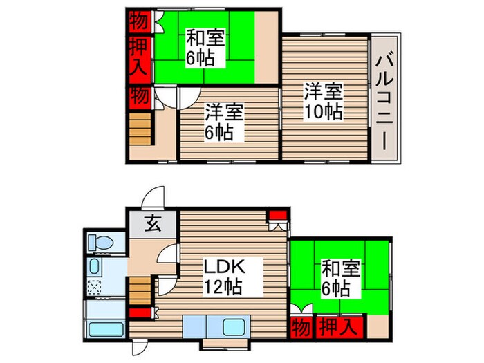 岩佐貸家の物件間取画像