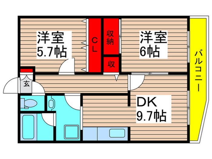 メゾンドボヌ－ル梅島の物件間取画像